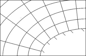 Geometría adaptada a una malla hexagonal